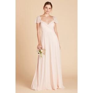 1591 NWT Birdy Grey Spence Chiffon Convertible Bridesmaids Dress Pale Blush XL